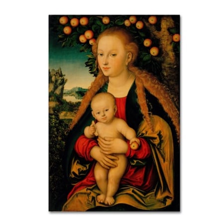Cranach 'The Virgin And Child Under An Apple Tree' Canvas Art,30x47